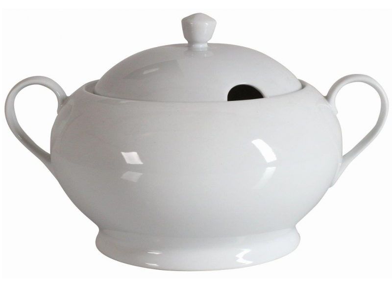 Misa na polievku porcelánová, objem 2,6L, okrúhla, biela