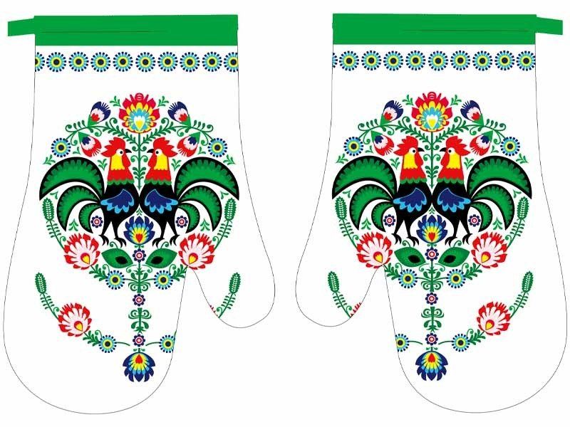 Chňapka kuchynská, motív folklór, 2ks, sada s magnetom