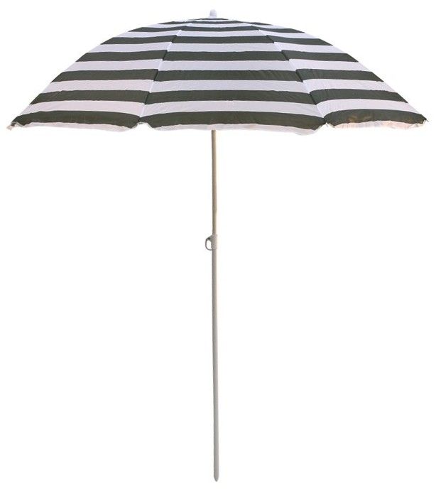 Slnečník 180cm, bielo-zelené pásy