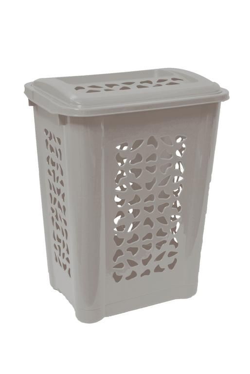 Kôš na špinavé prádlo, plastový, 60L, HAMPER, sivý