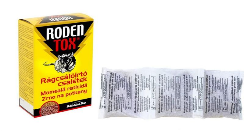 Návnada zrno na potkany, 150 g, RODENTOX bromadiolón