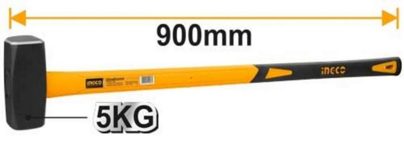 Kladivo/pucka, sklolaminátová násada, 5000g INGCO