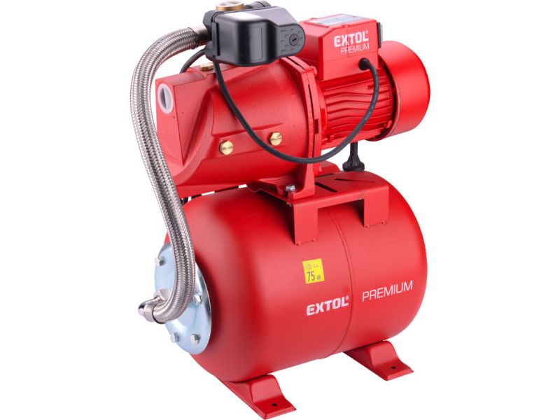 EXTOL PREMIUM Domáca vodáreň, príkon 750 W, max. prepravný objem 5270 l/hod., max. výtlačná výška 44 m, objem nádrže 19 l