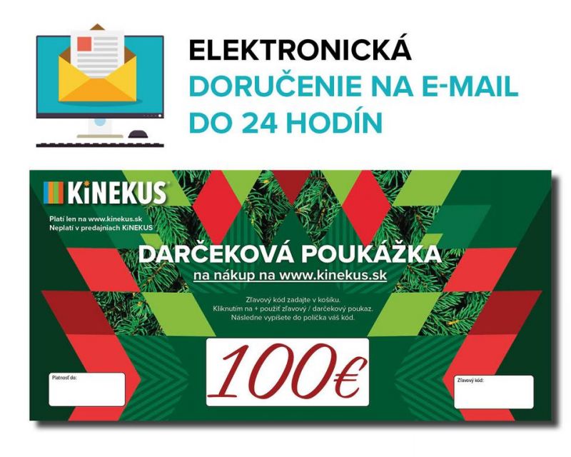 Darčeková poukážka 100 €, zelená, e-mailom