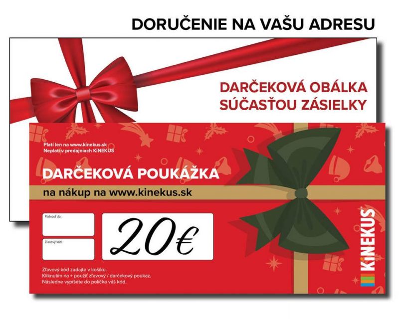 Darčeková poukážka 20 €, červená, poštou