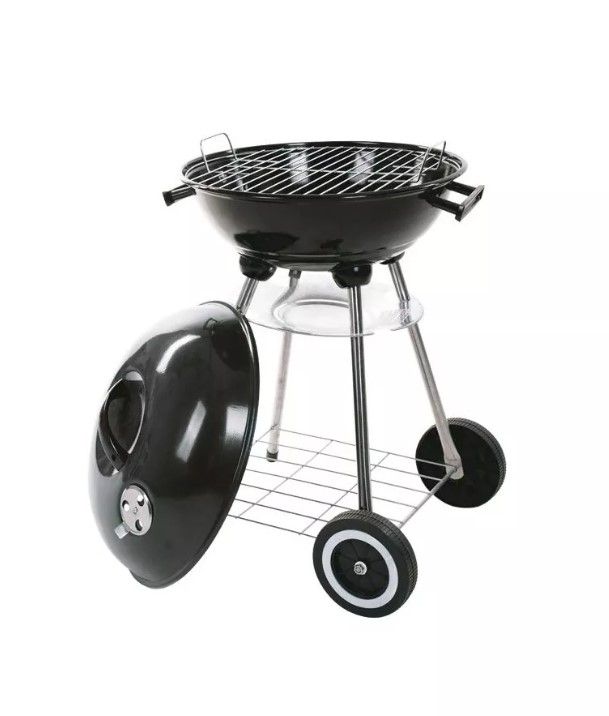 Gril s krytom, na drevené uhlie, záhradný, okrúhly, 38cm, MIR230