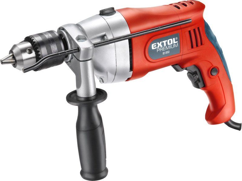 EXTOL PREMIUM Vŕtačka príklepová, príkon 850W, skľučovadlo na kľúč