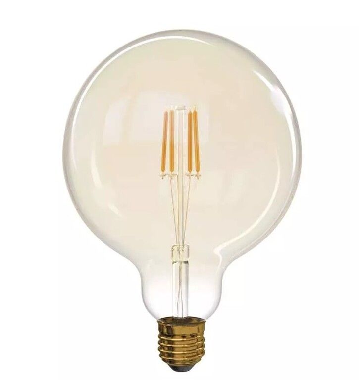 LED žiarovka Vintage, G125, 4W, E27 teplá biela+