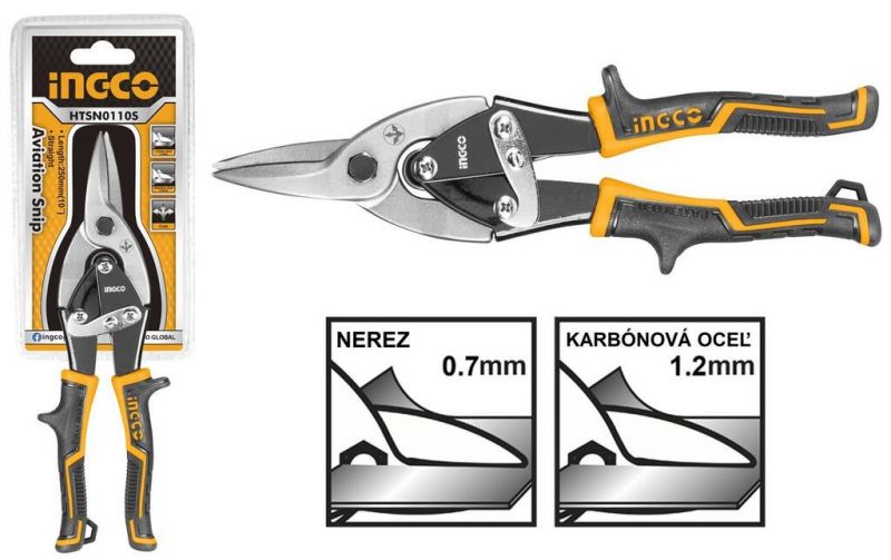 Nožnice na plech rovné 250mm INGCO