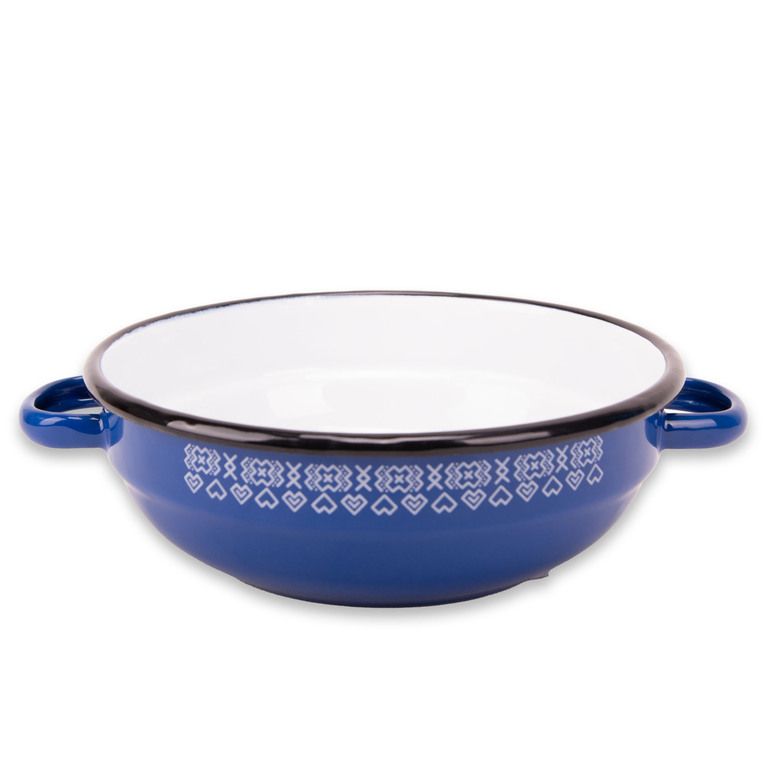 Misa sedliacka 18 cm/1l smaltovaná dekor Čičmany