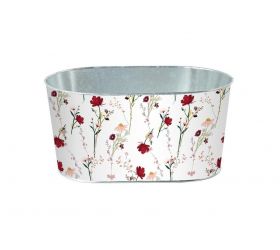 Obal na kvetináč plechový 225x135x115 mm lúčne kvety