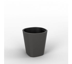 Kvetináč plastový, MUZA, antracit, priemer 388mm, výška 407mm, s vložkou