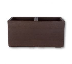 Kvetináč truhlík plastový 390x780 mm, KARO ECO COFFEE DESKA espresso výška 394 mm na kolieskach