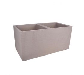 Kvetináč truhlík plastový 390x780mm, KARO ECO COFFEE DESKA latte, výška 394 mm na kolieskach