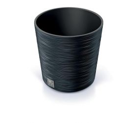 Kvetináč plastový, priemer 250mm, FURU ROUND, antracit, výška 247mm s vložkou