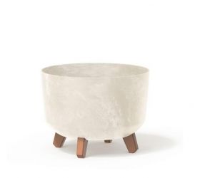 Kvetináč plastový, priemer 339mm, GRACIA BETON EFFECT, krémový, výška 240mm