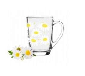 Hrnček sklo 300ML MARGARÉTKY KLC