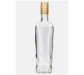 Fľaša na alkohol sklo 700ml (uzáver na závit zlaty/čiery)