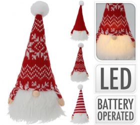 Postavička trpaslík LED 9x9x23 textil mix