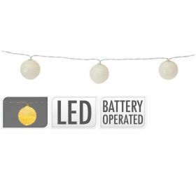 Svetlo vianočné 10 LED biele, guličky, baterky