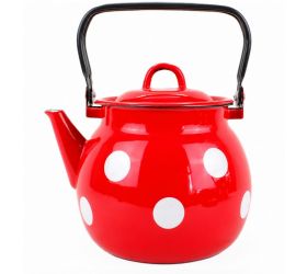 Čajník smaltovaný 3,5L, červený bodkovaný