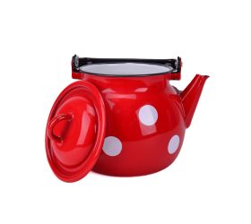 Čajník smalt 3,5L, červený bodkovaný