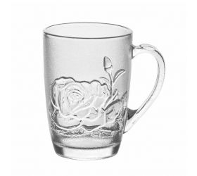Hrnček RUŽA sklo 415 ml, KLC