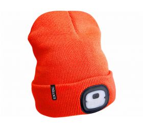 Čiapka oranž.s čelovým svetlom, LED 4x25lm, USB