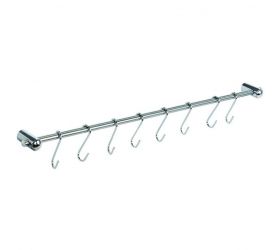 Tyč závesná kuchynská + 8 háčikov, 54 cm KLC