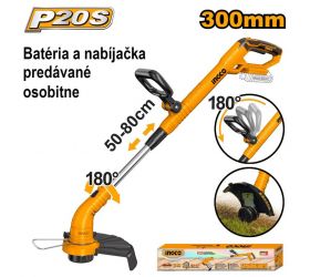 Kosačka strunová CGTLI20018 INGCO AKU 20V P20S bez akumulátora a nabíjačky