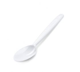 Lyžica (PP) na viacnásobné použitie, biela, 18,5cm, 50ks