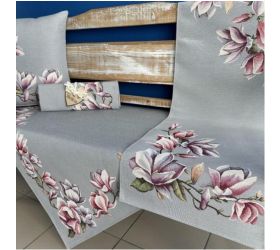 Obrus gobelínový celoročný MAGNOLIA II, 40x100cm, sivý
