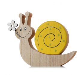 Postavička slimák 18x2x16 cm drevo žltý