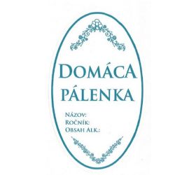 Samolepka na fľašu DOMÁCA PÁLENKA 16ks etikiet KLC