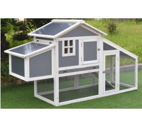 Kurín drevený 175x66x101cm KONGO, šedo/biely GARDENKUS