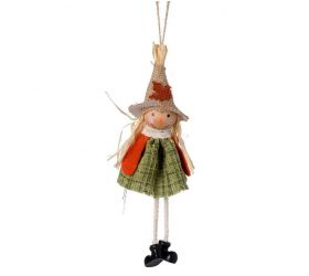 Ozdoba závesná strašiak 17x7x3,5cm poly
