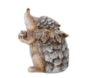 Postavička ježko s jablkom 10x8,2x12cm polyrezín