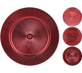 Podnos 33 cm plast červený mix