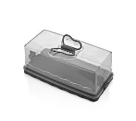 Dóza na potraviny, box, plast 33,5x17x14cm s úchytmi čierna
