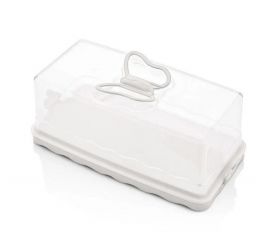 Dóza na potraviny, box, plast, 33,5x17x14cm s úchytmi biela