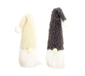 Ozdoba závesná škriatok 4x4x13cm drevo/textil mix