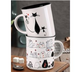 Hrnček porcelanový 330ml KOCÚR TOMI, mix 2 vzorov