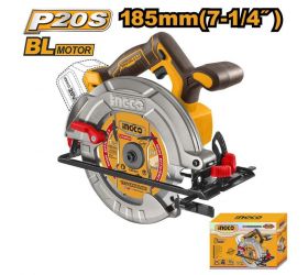 Píla okružná, bezkartáčová, 185mm, CSLI1851 INGCO, AKU, 20V, P20S bez akumulátora a nabíjačky