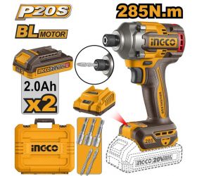 Uťahovák rázový 285N.m CIRLI2028E INGCO AKU 20V P20S KIT