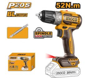 Vŕtačka bezkartáčová, CDLI204531 INGCO, AKU, 20V, P20S, INDUSTRIAL, bez akumulátora a nabíjačky