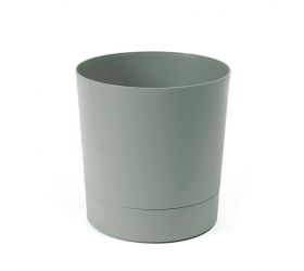Kvetináč s miskou plastový, priemer 280mm, Aura, sivozelený, výška 294mm