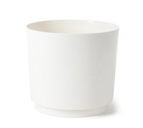 Kvetináč plastový, priemer 125mm, Aura, krémový, výška 113mm