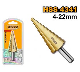 Vrták stupňovitý na kov s titanovým povrchom 4-22mm INGCO KLC