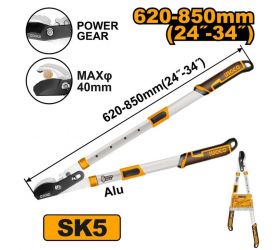 Nožnice záhradné na konáre SK5, 64-88cm INGCO teleskopické s prevodom INDUSTRIAL