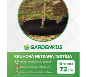 Textília netkaná proti burine kruh o72cm GARDENKUS čierna
